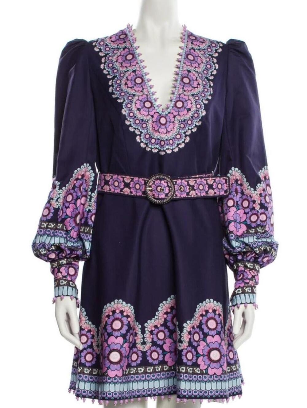 $1150 NWOT Zimmermann Silk Celestial Beaded Dress Gemini Daisy Size 8/Medium AU2